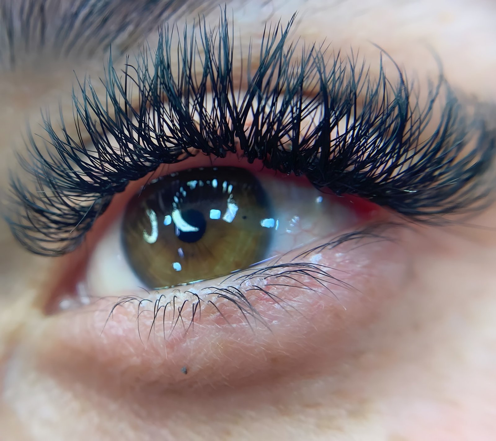 Macro detail of eyelash extensions